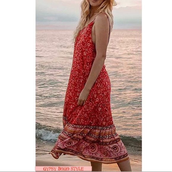 Gypsy Boho Dahlia Inspired Floral Dress - Picture 3 of 11